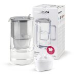 Carafe filtrante en verre aquaphor, capacit 2, 5 l + cartouche maxfor + mg. couleur grise.