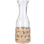 Carafe en verre 1l avec cannage en bois de saule