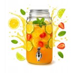Carafe en verre de 4 l avec robinet pour limonade, jus, eau, distributeur d'eau pour mariage