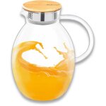 Carafe en verre wilmax avec couvercle en bambou 2400 ml carafe pour boissons chaudes ou froides carafe ...