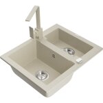 Carlos vier en granit  1, 5 cuve avec robinet mlangeur rita, beige - 6518 - 69 - 670300 - 69 - mexen ...