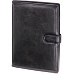 Carnet d'adresses a4 noir haut de gamme avec insert rempla�able et fermoir magn�tique genua