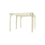 Altona - carport en bois toit plat autoclave 15 m - 3 x 5 m , h 2. 4m