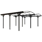 Carport pergola double autoportant en aluminium - 2 voitures - 30 m� - gris anthracite - baresa