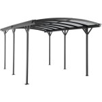 Carport pergola simple autoportant en aluminium - 1 voiture - 15, 15 m - gris anthracite - baresa