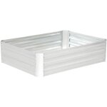 Outsunny - carré potager acier dim. 120l x 90l x 30h cm tôle acier ondulée galvanisée Outsunny - carré potager acier dim. 120l x 90l x 30h cm tôle acier ondulée galvanisée