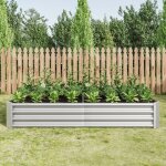 Carr� potager acier galvanis� - structure stable et durable - sans fond - pour l�gumes / herbes / fleurs ...