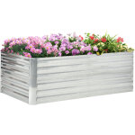 Carr� potager de jardin rectangulaire tubes de renforcement acier galvanis� 180 x 90 x 59 cm