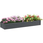 Carr potager rectangulaire, lit de jardin surlev en acier galvanis, fond ouvert, 240 x 60 x 30 cm, ...