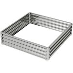 Carr� potager sur�lev� 120x120x30 cm acier argent - jardini�re � herbes aromatiques pour terrasse balcon ...