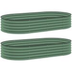 Carr� potager - sur�lev� - 2 bacs empilables - acier galvanis� - pour l�gumes et fleurs - 181x93x30cm ...