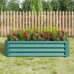Carr� potager sur�lev� - acier - t�le - robuste - anti - rouille - design stable - longue dur�e - sans ...