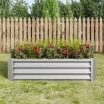 Carr� potager sur�lev�, jardini�re sur�lev�e en m�tal, 120x61x30 cm, en t�le d'acier ondul�e, sans fond, ...