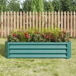 Carr potager surlev, jardinire surleve en mtal, 120x61x30 cm, en tle d'acier ondule, sans fond, ...