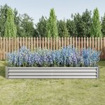 Carré potager surélevé, jardinière surélevée en métal, 232x113x30 cm, en tôle d'acier ondulée, sans fond, ... Carré potager surélevé, jardinière surélevée en métal, 232x113x30 cm, en tôle d'acier ondulée, sans fond, ...