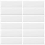 Carreaux muraux autocollants blancs pour dosseret de m�tro, pour cuisine et salle de bain, 10 feuilles ...