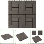 Carreau de terrasse 11 pcs wpc 30 x 30 cm 1 m marron fonc - carreaux de terrasse - carrelage extrieur ...
