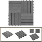 Carreau de terrasse en relief 11 pcs wpc 30x30 cm 1 m gris - carreaux de terrasse - carrelage extrieur ...