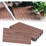 Aufun carreaux de terrasse en wpc, revtement de sol pour balcon, carreaux de balcon en plastique  effet ...