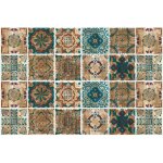 Carrelage adh�sif 20x20 style industriel credence adhesive pour cuisine brique, 24 pcs stickers muraux ...