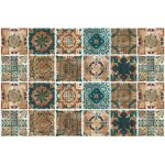 Carrelage adh�sif 20x20 style industriel credence adhesive pour cuisine brique, 24 pcs stickers muraux ...