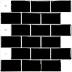Carrelage adhésif 3d pour cuisine autocollant, noir brillant 30 x 30 cm Carrelage adhésif 3d pour cuisine autocollant, noir brillant 30 x 30 cm