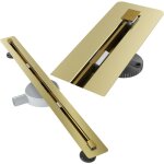 Granitan - carrelage sous vide 80 cm bac a douche en acier receveur de douche luno gold 85031079