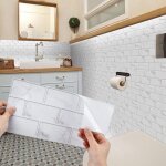 Carrelage sticker, 12 pcs carrelage adh�sif mural, sticker carrelage salle de bain, autocollant adh�sif ...