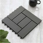 Carrelage de terrasse en bois composite gris  clipser, mosaque anticorrosion, revtement de sol extrieur ...