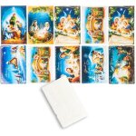 Cartes de nol avec gaufrette, dorure et v?ux religieux - 10 pices.