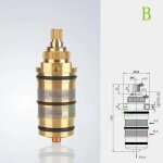 Aiperq - cartouche thermostatique et poignée en laiton pour le bain douche pour mitigeur mélangeur barre ... Aiperq - cartouche thermostatique et poignée en laiton pour le bain douche pour mitigeur mélangeur barre ...