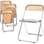 [en. casa] - lot de 4 chaises pliantes pornainen 74 x 46 x 47 cm orange transparent