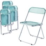 [en. casa] - lot de 4 chaises pliantes pornainen 74 x 46 x 47 cm vert menthe