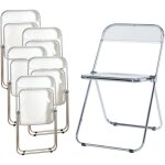 [en. casa] - lot de 6 chaises pliantes pornainen 74 x 46 x 47 cm transparent