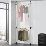 [en. casa] - penderie tlescopique kemi acier laqu 75 - 115 cm blanc