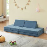 [en. casa] - canap de jeu de 5 pices norhulta velours ctel 150 x 66 x 46 cm bleu