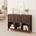 Commode lukkodso 76, 5 x 110 x 30 cm effet noyer [en. casa]
