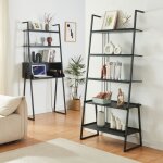 [en. casa] - ensemble de 2 meubles storfjord avec bureau et �tag�re �chelle noir