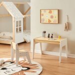 [en. casa] - ensemble de bureau et chaise pour enfants skinnskatteberg naturel blanc
