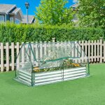 [en. casa] - jardini�re sur�lev�e avec film de serre balsonaro 186 x 96 x 98 cm transparent