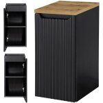 [en. casa] - meuble bas de salle de bain avec 1 porte newport 30 x 60 x 40 cm rainur noir / aspect chne ...