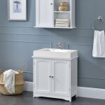 [en. casa] - meuble de salle de bain 60 x 60 x 30 cm mdf laqu blanc