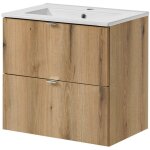 [en. casa] - meuble sous lavabo avec vasque 60 x 57 x 39 cm ch�ne newport
