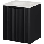 Meuble sous - vasque newport avec lavabo 50 x 57 x 39 cm noir rainur blanc brillant [en. casa]