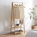 [en. casa] - portant � v�tements �cker� bambou 150 x 60 x 40 cm naturel