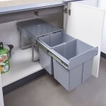 [en. casa] - poubelle encastrable froland 2 x 15l 48 x 34 x 35 cm gris
