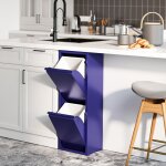 [en. casa] - poubelle de recyclage murale sollentuna 2 x 14l bleu nuit