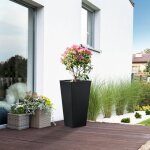 Casa. pro - bac � plantes vaargel acier galvanis� 76 x 39 x 39 cm noir