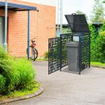 Casa. pro - cache - poubelle bernalda pour 1 poubelle de 240 l acier galvanis� anthracite