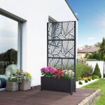 Cloison avec jardinière surnskoki acier galvanisé 190 x 82 x 38 cm noir casa. pro Cloison avec jardinière surnskoki acier galvanisé 190 x 82 x 38 cm noir casa. pro